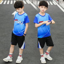 Boys basketball suit suit summer 2021 new childrens short-sleeved quick-drying sports vest shorts two-piece set tide