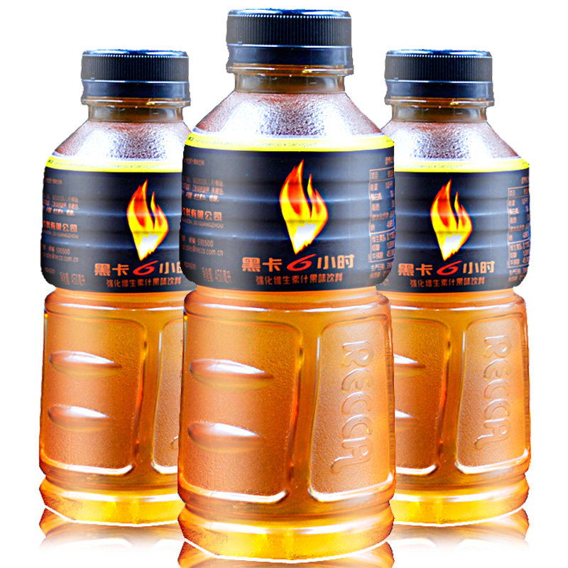 黑卡6小时维生素果味能量饮料 整箱450ml*15瓶运动功能碱性饮料