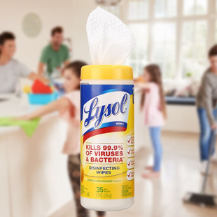 美国lysol 马桶消毒湿巾家用杀菌清洁厨房去油湿纸巾便携湿纸巾