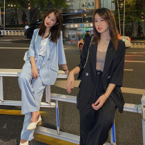 Concubine small suit jacket Womens Spring Wear Autumn thin style Korean fashion fried street temperament Joker casual two-piece set