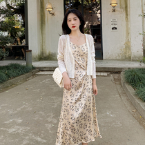 Princess with hood-shirt with hood dress for womens spring summer break vintage slim V lead acetate silk satin long dress