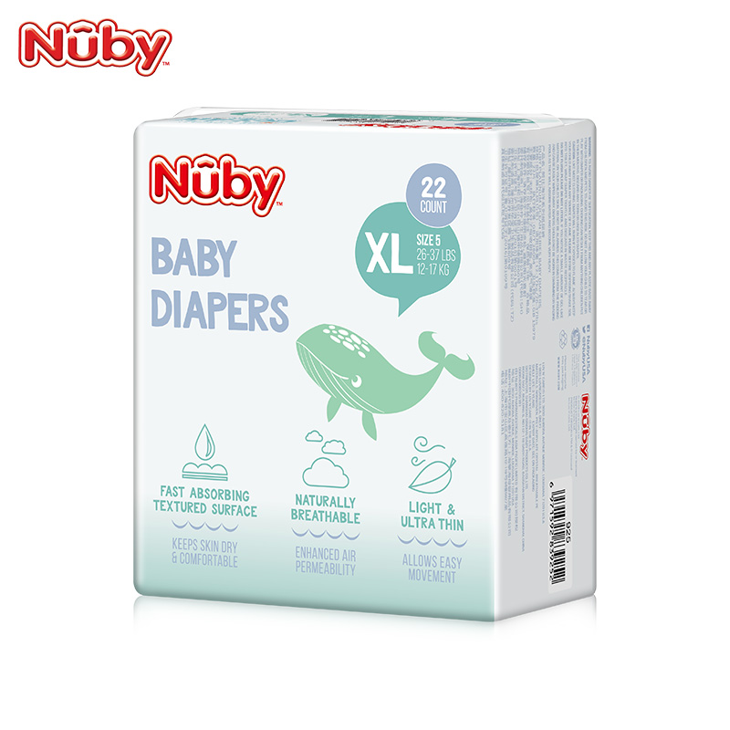 Nuby海洋超薄透气纸尿裤 XL22片男女宝宝通用尿不湿 婴儿尿裤尿片