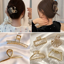 ins very simple wind metal grab clip girl shark clip hairclip large bath hair catch South Korean head headgear female