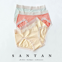 Triangle high open cross lace girl underwear modal breathable mid-waist thin summer student antibacterial cotton crotch