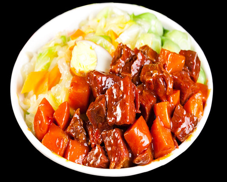 谷言红烧牛腩盖浇饭-吃货小米莉