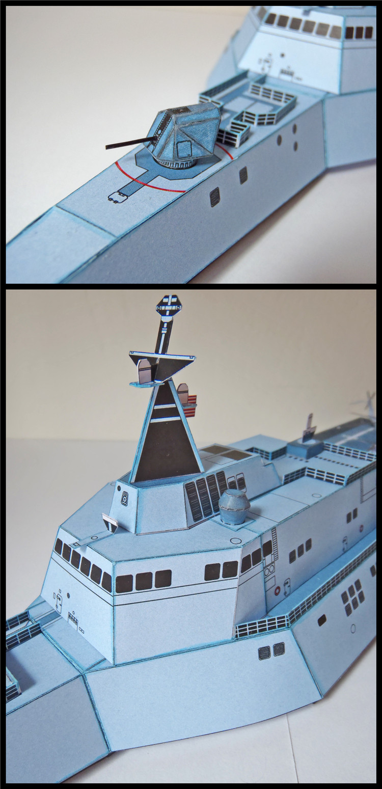 美国独立级濒海战斗舰 纸模型 护卫舰模型 lcs 手工diy 纸艺作业