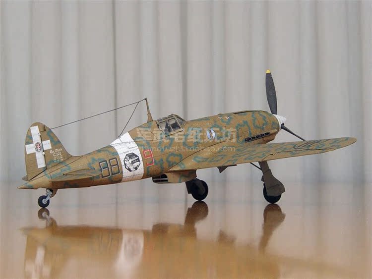 意大利mc.202战斗机 纸模型 1:33 军武宅 飞机 军武宅手工diy