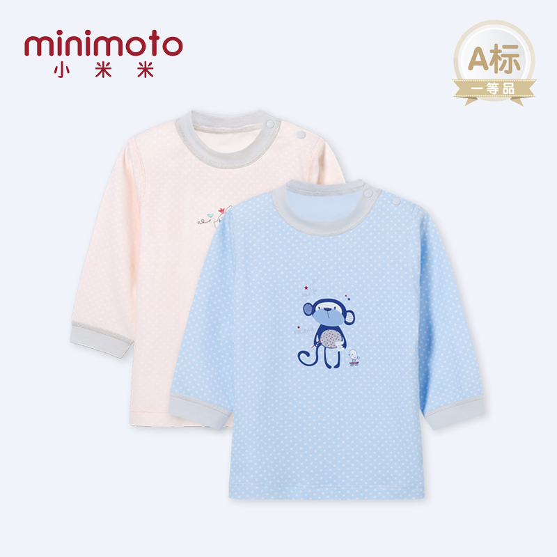 小米米minimoto初春新款男女宝宝圆领棉上衣T恤产品展示图1