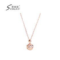 sumni Samini 18K bag rose gold necklace female Japanese Korean version simple hollow pendant choker gift