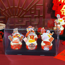 New Year cake Paper cup Happy New Year Spring Festival Festive Muffin cupcake packaging box Year of the Ox decoration plug-in card