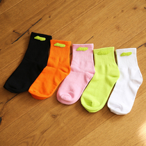 Acap mens and womens national tide pure cotton breathable solid color Japanese socks all-match mid-tube socks womens INS tide brand sports socks