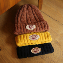 Acap Brand warm wool knitted cold hat autumn and winter red big head circumference cute ear protection womens and mens