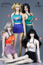 Order SA Toys SA043 1 6 female soldiers Summer beachwear pleated skirt rubber doll clothes