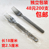 Disposable fork long handle thickened fork high-end Western fork fruit fork takeout plastic Steak Pizza salad fork