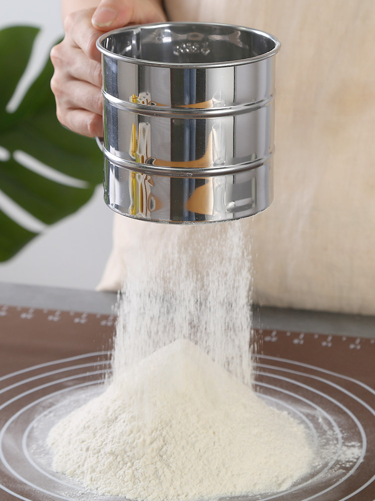不锈钢过滤网筛粉杯式不粘面粉筛面粉过筛器蛋液糖粉烘焙手持筛子