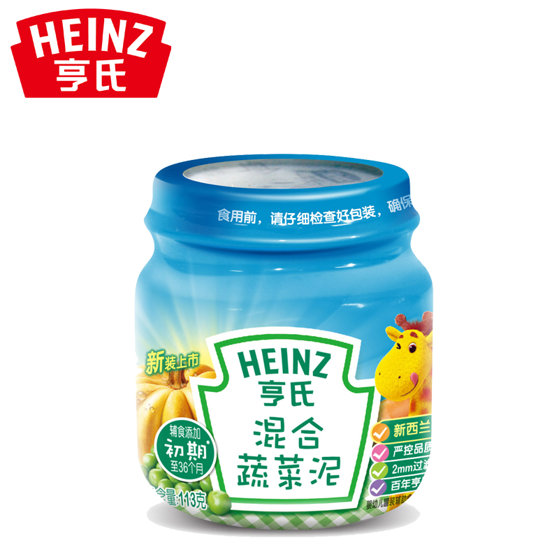 Heinz/亨氏果泥混合蔬菜泥113g营养佐餐泥婴幼儿辅食 宝宝零食产品展示图3