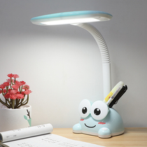 LED children cartoon table lamp learning special eye protection desk elementary school students learn three-color eye protection plug-in electric bed head lamp