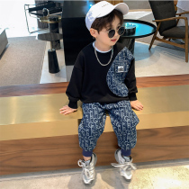 Boys' Spring Autumn Set 2022 New Korean Style Sweatshirt Western Style Children's Sports Fashion Two-piece Set