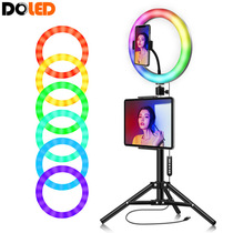 New 10 inch rgb ring tonic light lamp 26cm main cast beauty face makeup live bracket colorful ring light