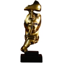 Desk Pendulum Pieces Creative and Golden Silence is the Golden Living Room Wine Cabinet Decorations Book House Cupboard Adornment Furnishing