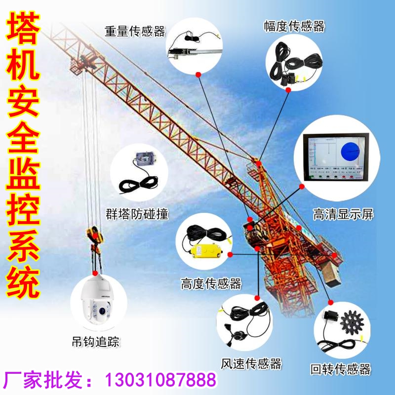 Tower Crane Black Box Safety Monitoring System Anemometer Slew Controller Tager Black Box Collision Prevention System