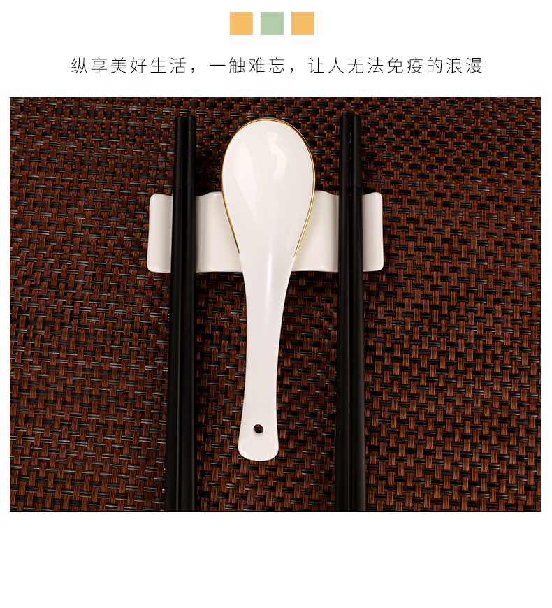 Ceramic chopsticks rest hotel home creative high - end chopsticks holder frame pure white ipads China up phnom penh small spoon, and Chinese style