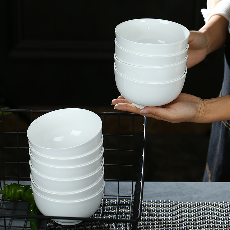 Pure white ipads bowls suit household rice bowls rainbow such use small bowl of soup bowl of jingdezhen ceramic bowl bowl suit