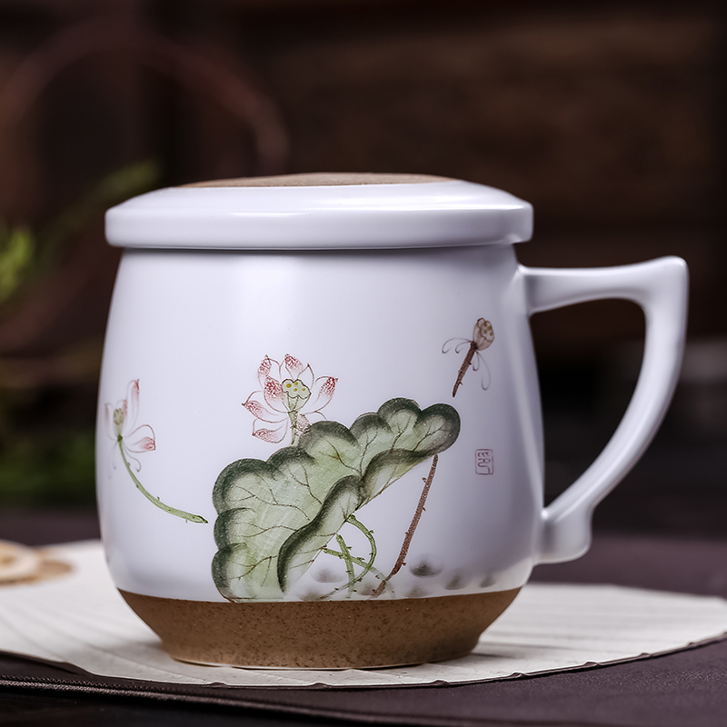 Catalpa xin jingdezhen ceramic filter cups with cover tea cup hand - made office cup mugs with personal cup