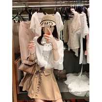 Womens 2019 summer new net red two-piece foreign style playful white coat temperament skirt age reduction set