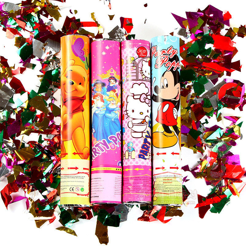 儿童生日派对用品 生日庆典用礼炮 卡通款宝宝周岁礼花筒 拉炮