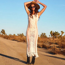 European and American seaside beach holiday white black sunscreen slim cut hollow sexy swimsuit bikini blouse