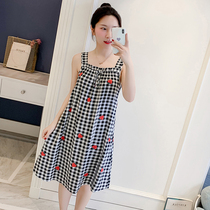 Sling nightgown womens summer cotton silk sexy thin pajamas Korean version of fresh student spring and autumn princess style home clothes