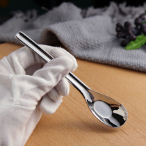 VE 18-10 stainless steel flat bottom baby spoon Chinese retro deep spoon children drink soup spoon drink milk spoon