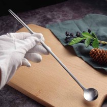 Export extra-long 304 stainless steel round head stirring spoon long handle juice spoon milk powder mixing spoon round head long ice spoon