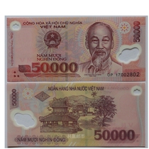 Vietnam 50000 shield 50000 plastic banknotes Foreign coins banknotes Asian large face value real coins Travel essential