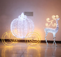 Langsen Christmas pumpkin carts glowing elk pull carts large Christmas ornaments Christmas sled Christmas decorations