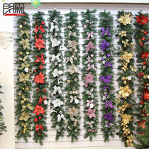 Langsen 1 8 m golden Christmas rattan purple Christmas rattan hanging Christmas tree decorations Christmas supplies