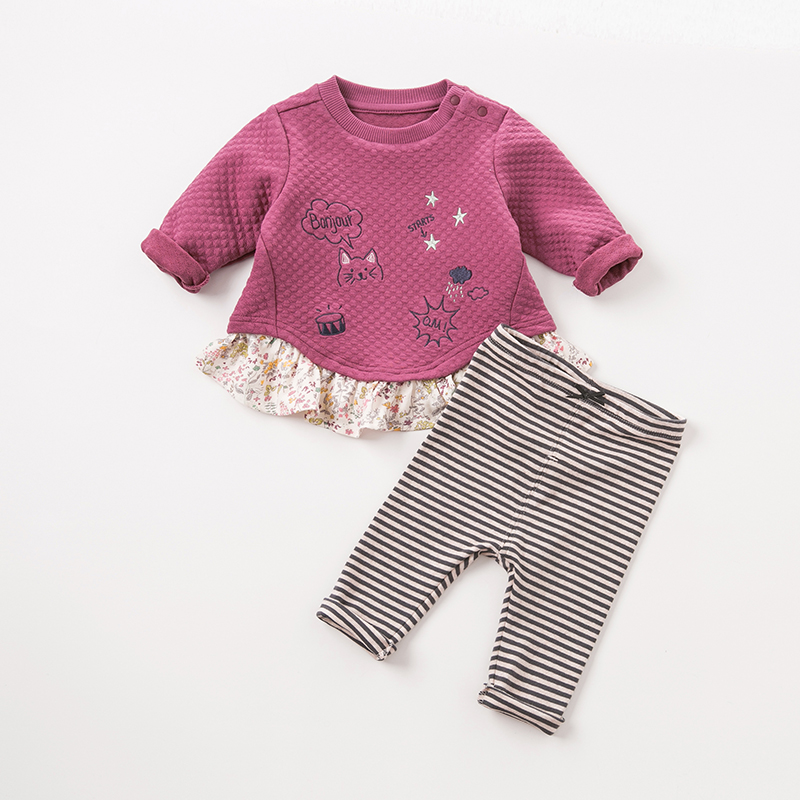 davebella戴维贝拉婴幼童装秋季女童装杨梅红卡通外出服两件套装 Изображение 1 davebella戴维贝拉婴幼童装秋季女童装杨梅红卡通外出服两件套装 Изображение 1