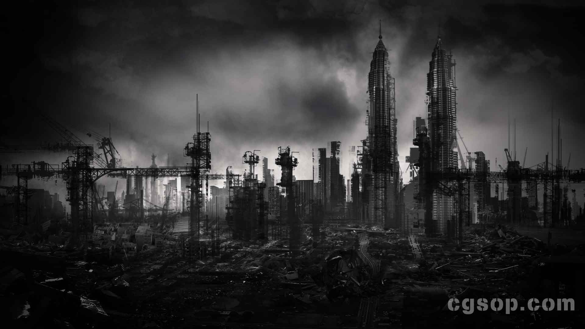 城市废墟片头包装文字预告片 fracture reveal