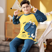 Boys' pajamas summer thin-sleeved fatty children gain weight and increase children's spring and autumn air-conditioning room at 13 years old