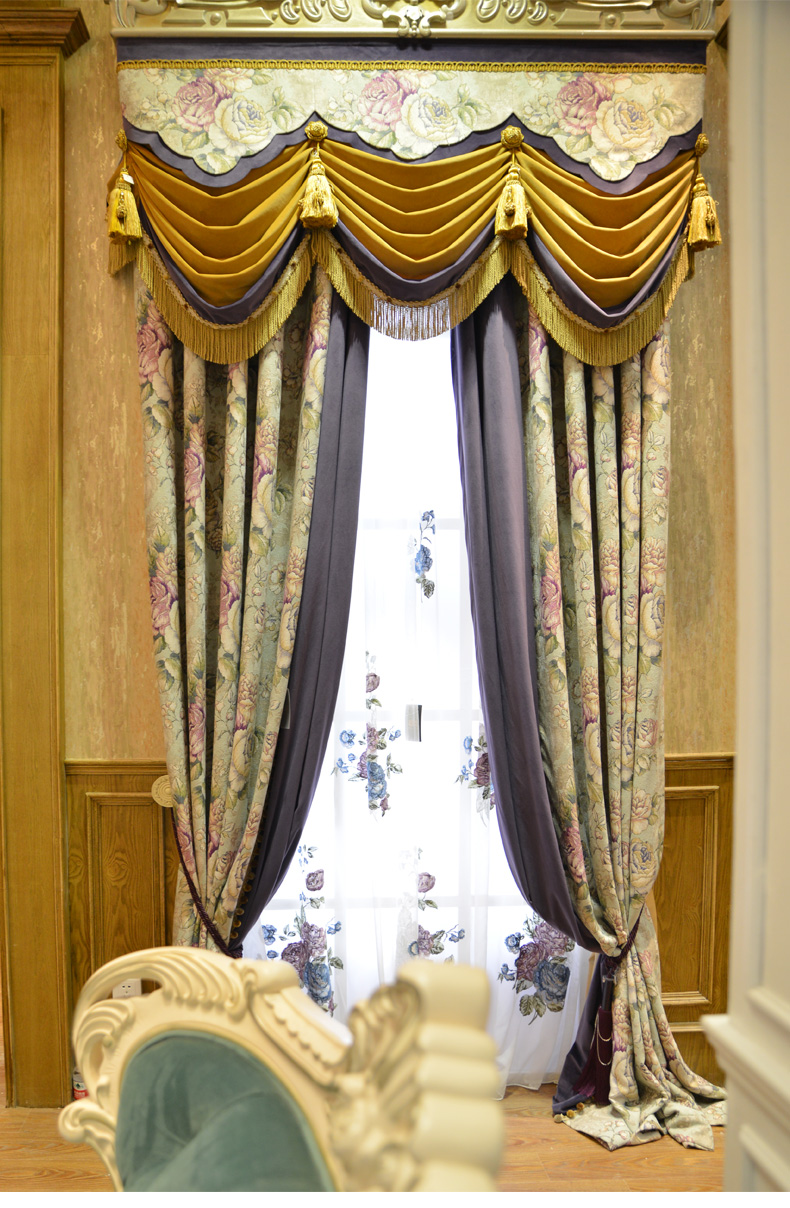 雅熙莱帝 高档品牌提花美式窗帘复古客厅卧室窗帘定制 雅迪尔_7折现价
