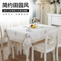 fabric home cotton linen hand embroidered dining table cloth tea table cloth table cloth chair cover cushion pastoral fabric cover towel