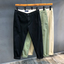 Autumn cotton comfortable mens casual pants Korean version of the trend wild slim straight trendy fashion brand casual trousers men
