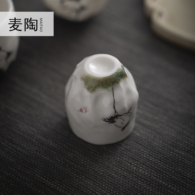 MaiTao jingdezhen hand - made the design kung fu tea cups ceramic sample tea cup white porcelain tea cups personal single CPU
