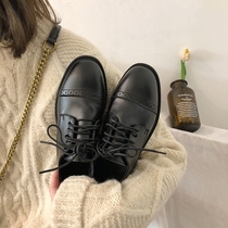 Black Small Leather Shoes Women Ingléen Style 2022 New Day Ensemble Women Jk Spring Single Shoes Women Mary Treasures Lefu Shoes