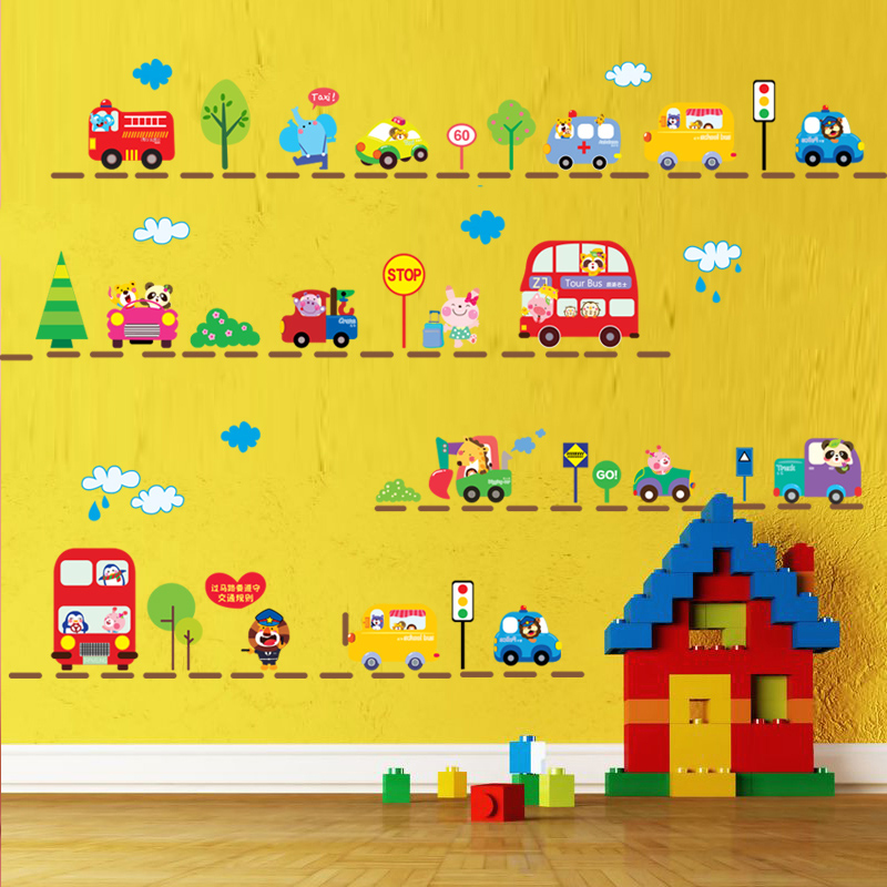 儿童房自粘壁纸幼儿园墙面装饰品布置测量身高贴纸墙纸卡通墙贴画产品展示图1