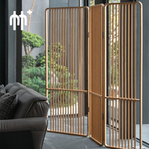Free simple bamboo living room screen partition tea room folding screen mobile office screen wall partition porch