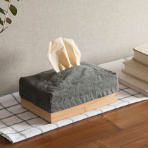 Bamboo tissue box creative living room coffee table car household drawing box toilet simple Nordic cloth toilet paper box