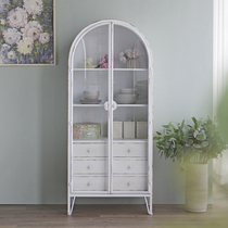 GZ010 French country style white iron glass sideboard storage display storage cabinet hand-held Display Cabinet