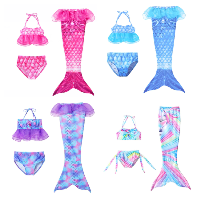 ins ເດັກຍິງໃຫມ່ mermaid costume ຫາງ swimsuit ຊຸດເດັກນ້ອຍ princess skirt ເດັກນ້ອຍແບ່ງປັນ swimsuit